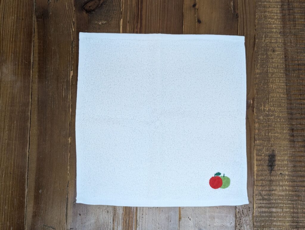 刺繍オーガニックタオルハンカチ